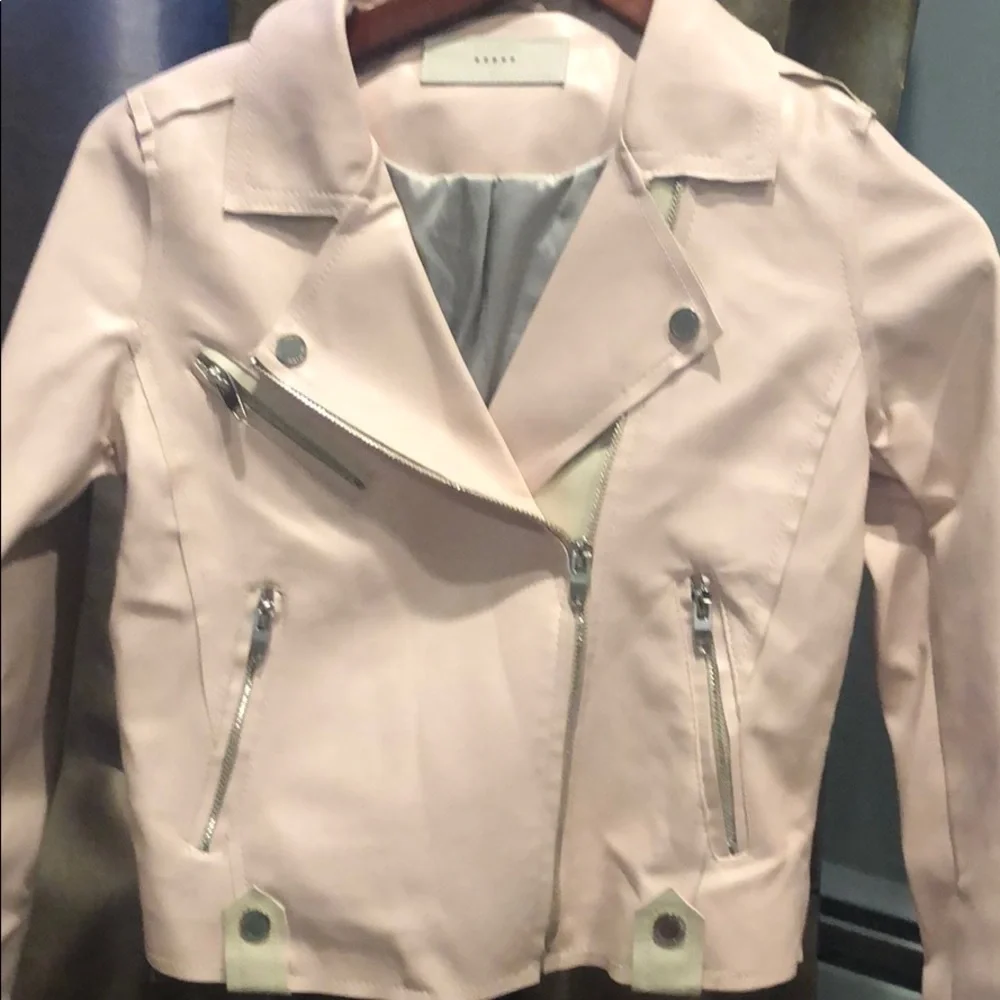 BlankNYC moto leather jacket pink L NWOT